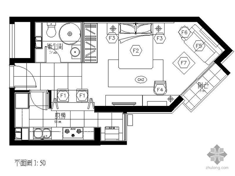 雅居乐地产集团施工方案资料下载-[北京]某67㎡雅居施工图