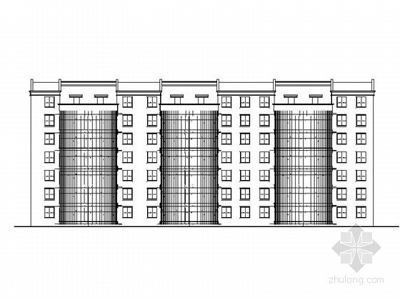 临街商铺方案图资料下载-某六层教师公寓建筑方案图