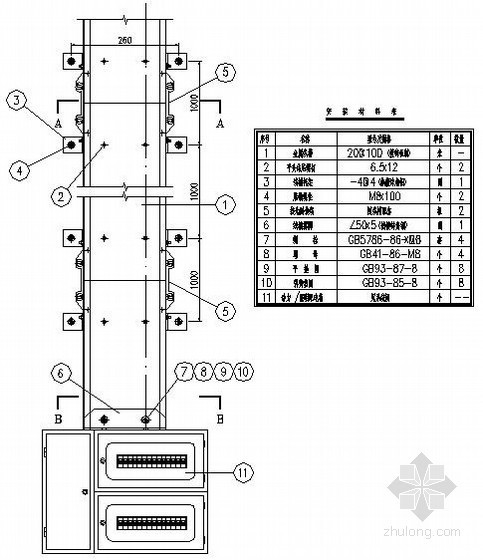 线槽安装节点资料下载-金属线槽墙上垂直安装大样图