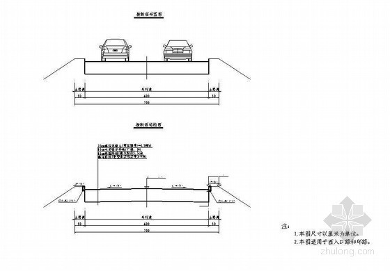 横断面加宽资料下载-市政小区与环路连接道路工程标准横断面节点详图设计