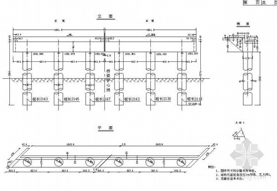 桩柱式桥台dwg资料下载-三柱式墩台桥下部桥台一般构造节点详图设计