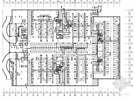 [福建]高等院校图书馆空调通风及防排烟系统设计施工图（含人防设计）-3#楼地下一层通风平面图 