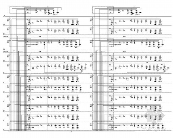 [山西]32层大型办公楼全套电气施工图纸（含楼宇自控系统）-火灾自动报警及联动系统图（一） 