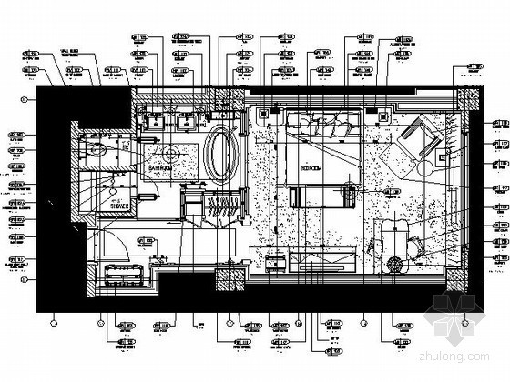 单推门节点资料下载-[大连]国际白金五星级酒店样板房施工图（含效果）