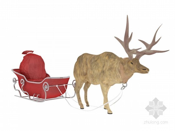 圣诞雪人3d模型下载资料下载-圣诞拉车