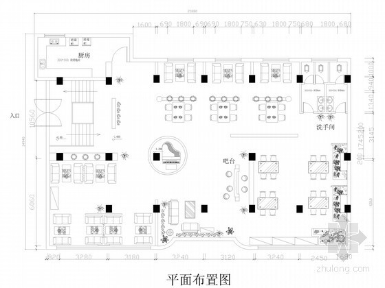 室内设计装修图纸及效果图资料下载-音乐餐厅室内设计装修图