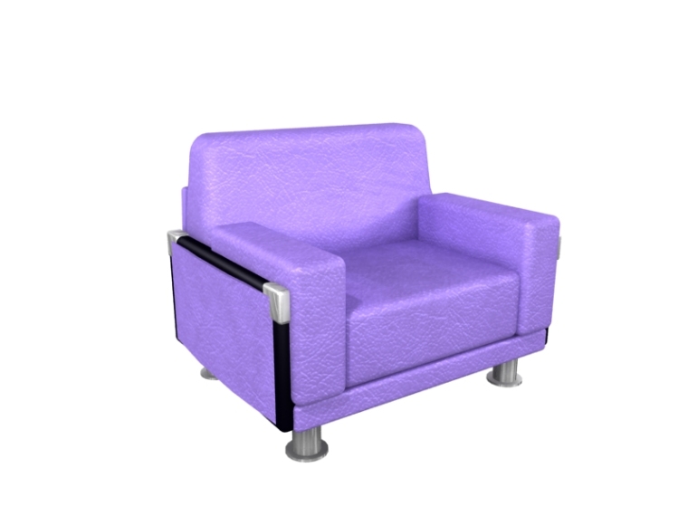 办公沙发cad资料下载-紫色沙发3D模型下载