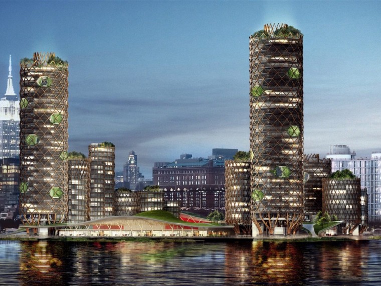 纽约城市中心公园设计资料下载-美国漂浮的经济适用住宅