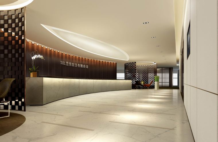 TCL集团财务有限公司办公楼室内设计初步方案(30张)-大厅效果图