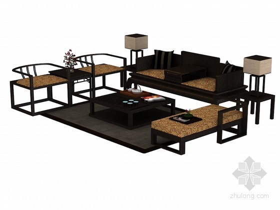 室内家具3d模型下载资料下载-中东家具3D模型下载