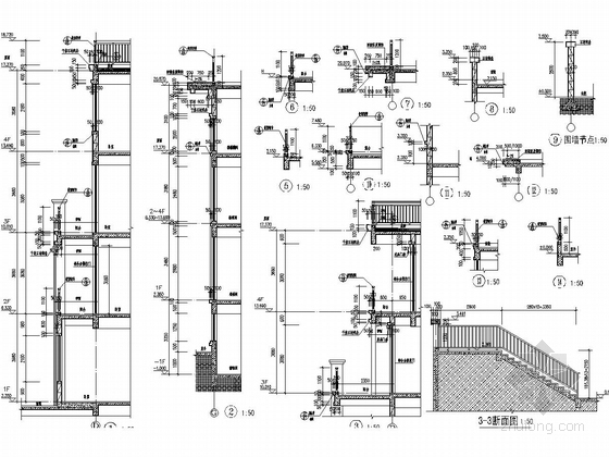 [广东]四层框架结构私人住宅结构施工图（含建筑图）-外墙详图