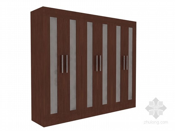3d现代衣柜资料下载-现代深色衣柜3D模型下载