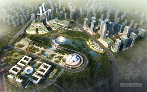 上海商务办公景观规划文本资料下载-[四川]现代风格商务办公区规划设计方案文本