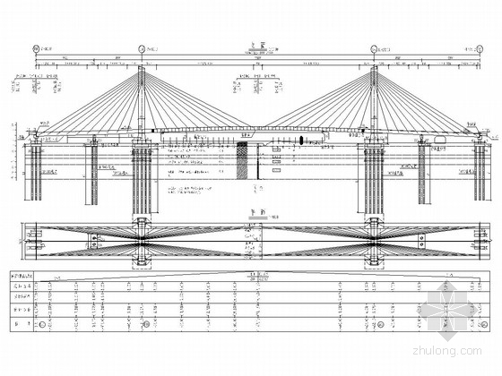 半漂浮体系斜拉桥资料下载-半漂浮体系主跨220m双塔双索面斜拉桥设计套图（156张）
