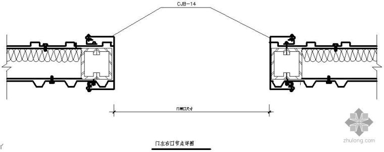 CAD门窗节点资料下载-某门窗左右口节点构造详图