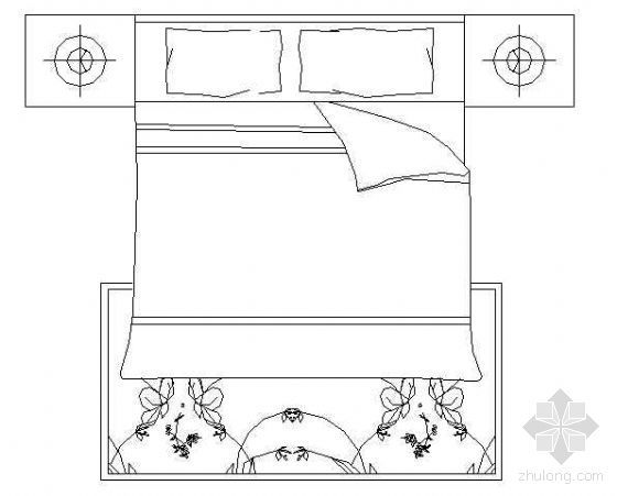 床平面CAD图块资料下载-床平面图块