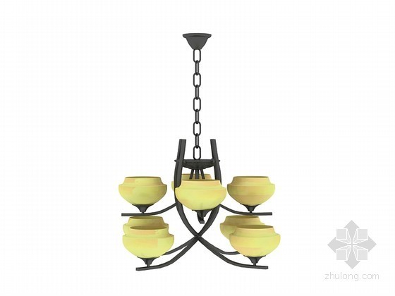古典灯具su模型资料下载-古典吊灯3D模型下载