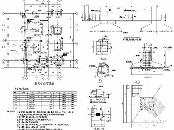 独立基础剖面资料下载-[江西]三层框架结构别墅结构施工图（独立基础）