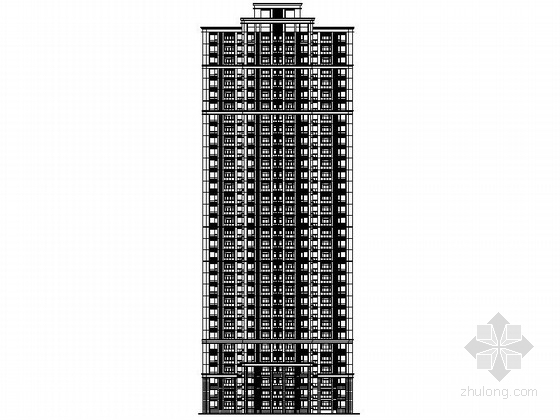 3层简欧资料下载-南方某三十三层简欧三段式住宅楼建筑施工图
