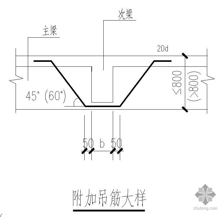 风力附加率资料下载-某附加吊筋大样节点构造详图