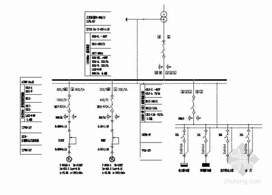 进线补偿接线图资料下载-某泵站电气主接线图