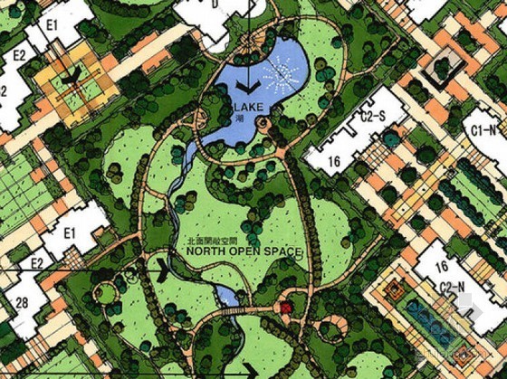 公园总平图ps资料下载-上海社区环境绿化设计总平