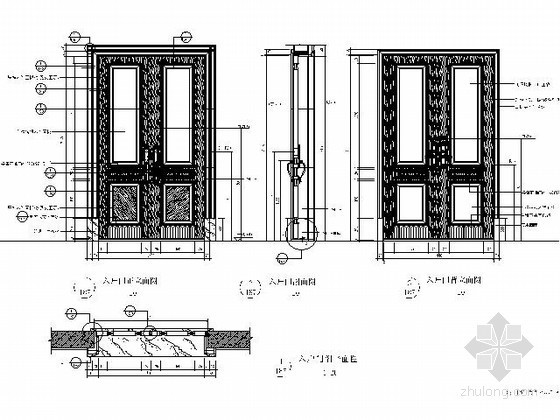 入户门竣工资料下载-黑檀木入户门详图