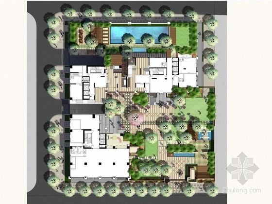 居住区庭院设计平面图资料下载-[广州]花园居住区庭院景观设计方案