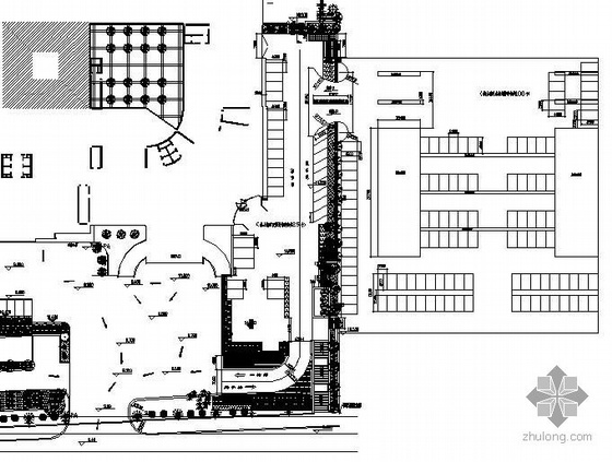 室外停车场车位划线图资料下载-某大饭店室外地上车位及行车路线规划方案平面