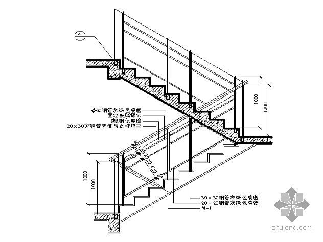 建筑细部设计CAD资料下载-[图集]建筑细部构造cad精选图集-普通楼梯