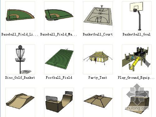 微派建筑skp模型资料下载-体育skp模型