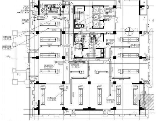 多栋商业采暖图纸资料下载-[山西]17栋商业建筑群空调通风排烟及采暖系统设计施工图(新风机房 新风负荷送风计算)