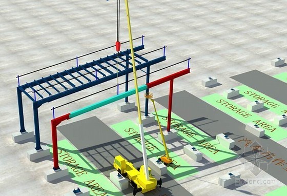 15米跨框架厂房资料下载-框架结构工业厂房工程钢结构安装施工方案(中英文对照)