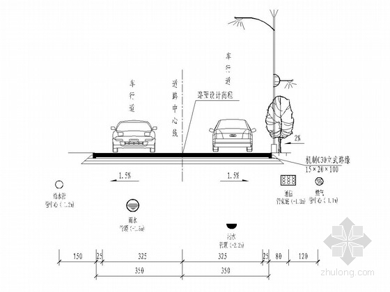 城市支路全套图资料下载-20m宽III级城市支路工程全套施工图（74张 道路 排水 电气）