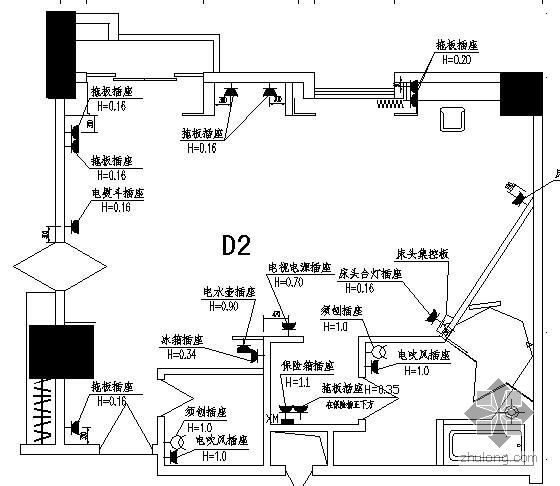 上海酒店大堂平面图资料下载-某酒店电气平面图