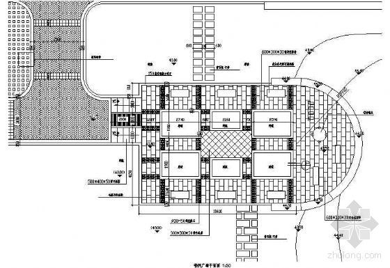 广电楼平面图CAD资料下载-楼间广场平面图