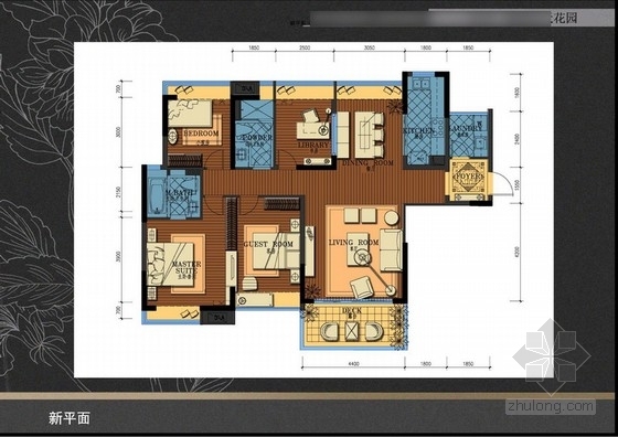 露台花园设计方案资料下载-[广东]某东南亚风格花园小区样板间室内设计方案图