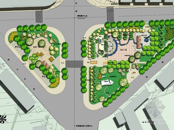 公共绿地设计CAD资料下载-[绍兴]县城公共绿地设计方案