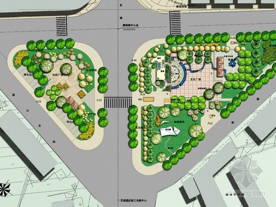 立交桥公共绿地绿化设计资料下载-[绍兴]县城公共绿地设计方案