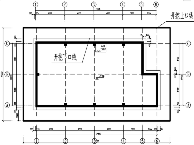 敦煌国际酒店综合管廊土方开挖方案-太阳能机房开挖平面图