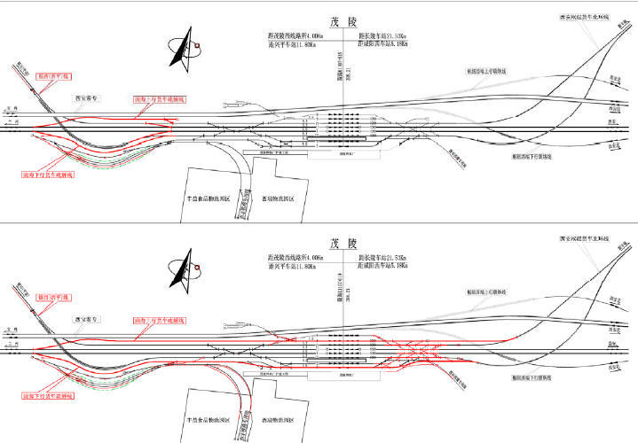 重庆2015年设计36m宽市政道路初步设计图纸186张CAD（路桥涵照明交通排水海绵城市）-货车疏解线车站站改方案