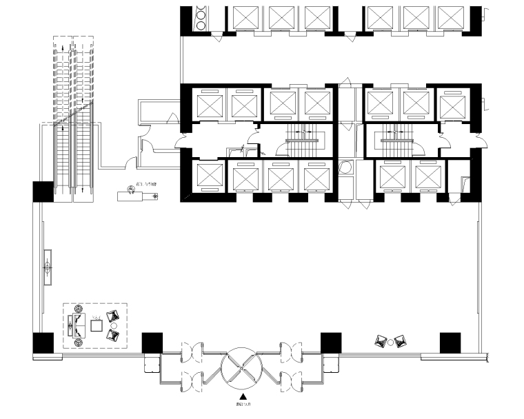 [河南]知名地产文华酒店室内施工图+实景图-1一层如家具平面布置图（方案一）_看图王