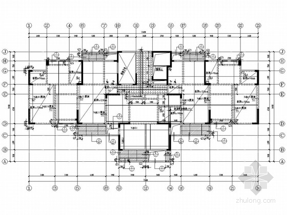 河南住宅地下室资料下载-[河南]18层剪力墙结构住宅楼结构图（大底盘地下室）