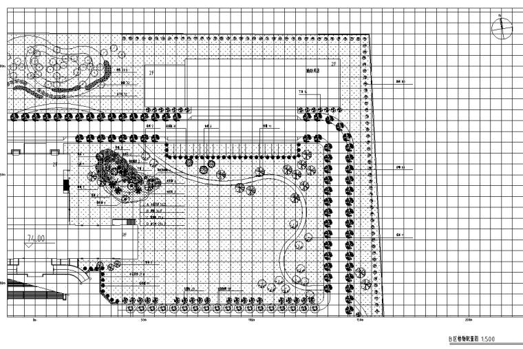[河北]河北省某党校全套景观设计施工图CAD（31个文件）-B区植物配置