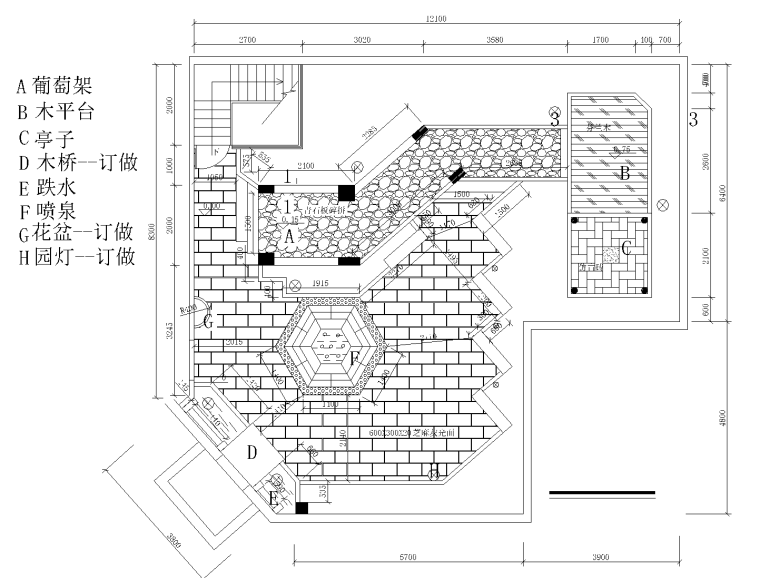 植物组团cad施工图资料下载-21套屋顶花园CAD施工图（11）