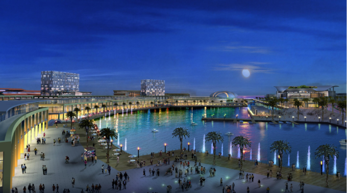[北京]中区滨海概念性规划设计EDAW知名景观公司-月光渥夜景示意图