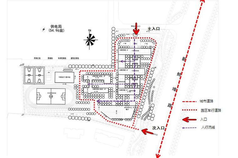 [安徽]多层现代风格36班小学扩建规划及单体建筑设计方案文本-多层现代风格36班小学扩建规划及单体建筑分析图