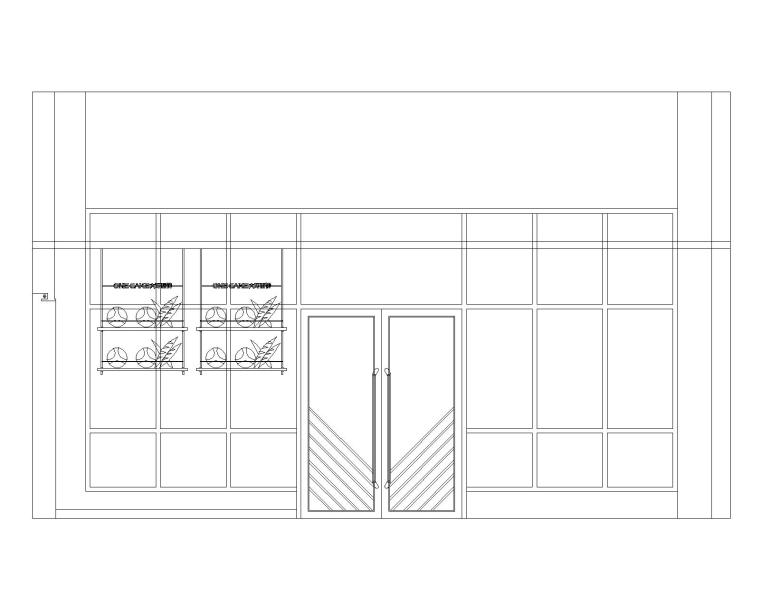 大万琥珀西饼餐厅施工图（附效果图）-立面图1