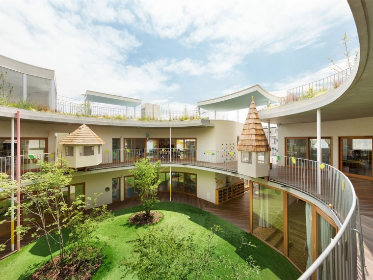 儿童医院庭院设计资料下载-日本密集厂区改建庭院幼儿园