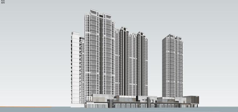 [四川]成都知名地产居住区现代商业+高层住宅模型设计-H 12